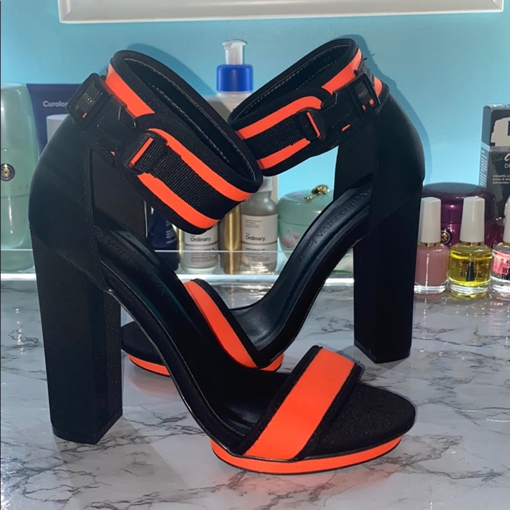 Neon orange heels